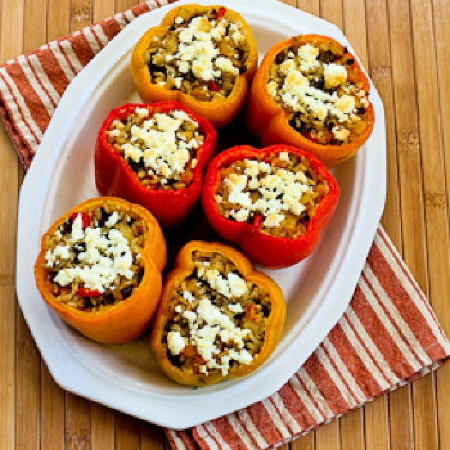 Vegetarian Stuffed Peppers thumbnail image of peppers on serving plate