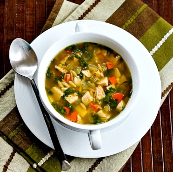 Slow Cooker Turkey Soup with Spinach and Lemon thumbnail image of finished soup