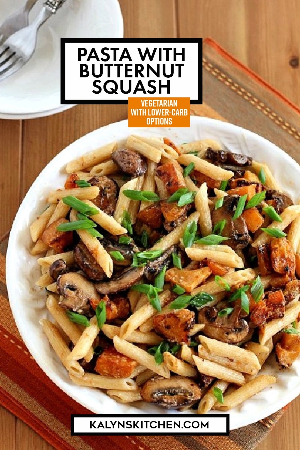 Pinterest image of Pasta with Butternut Squash