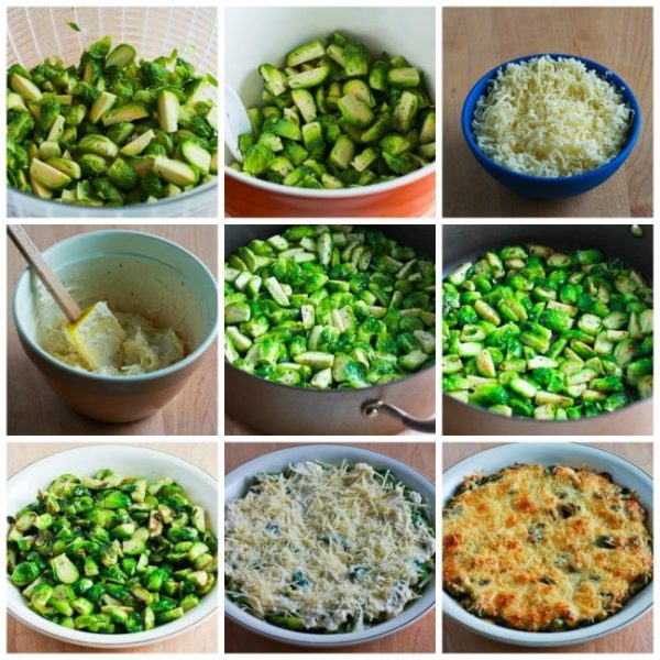 Easy Brussels Sprouts Gratin with Swiss and Parmesan found on KalynsKitchen.com