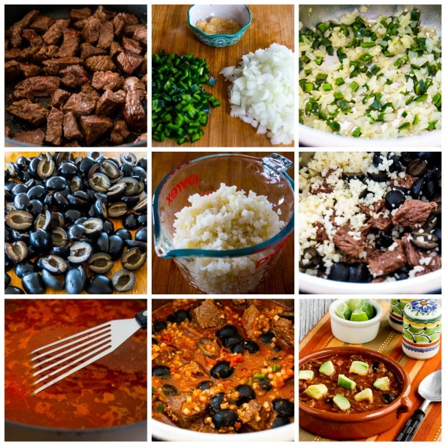 Instant Pot (or Slow Cooker) Low-Carb Southwestern Beef Stew process shots collage
