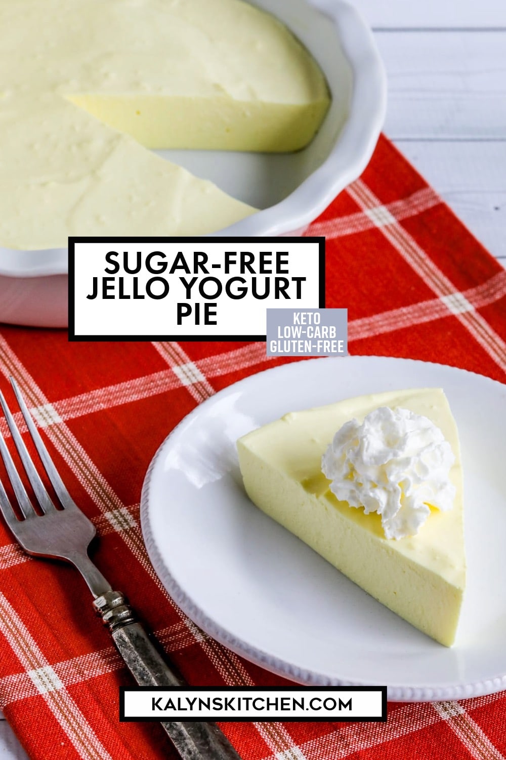 Pinterest image of Sugar-Free Jello Yogurt Pie