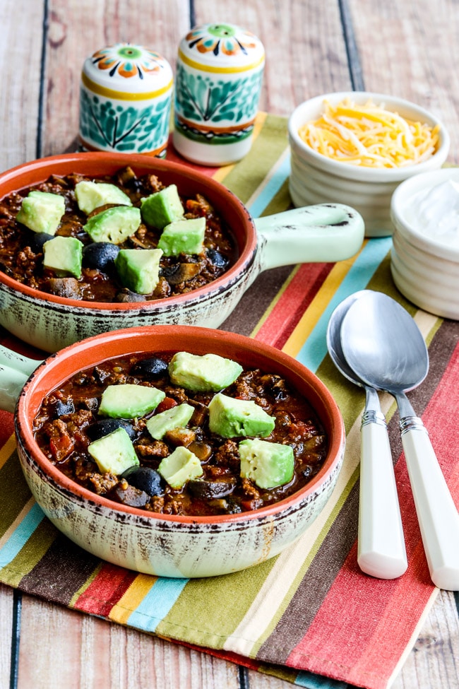 Beef Chili with Sausage, Mushrooms, and Olives top photo