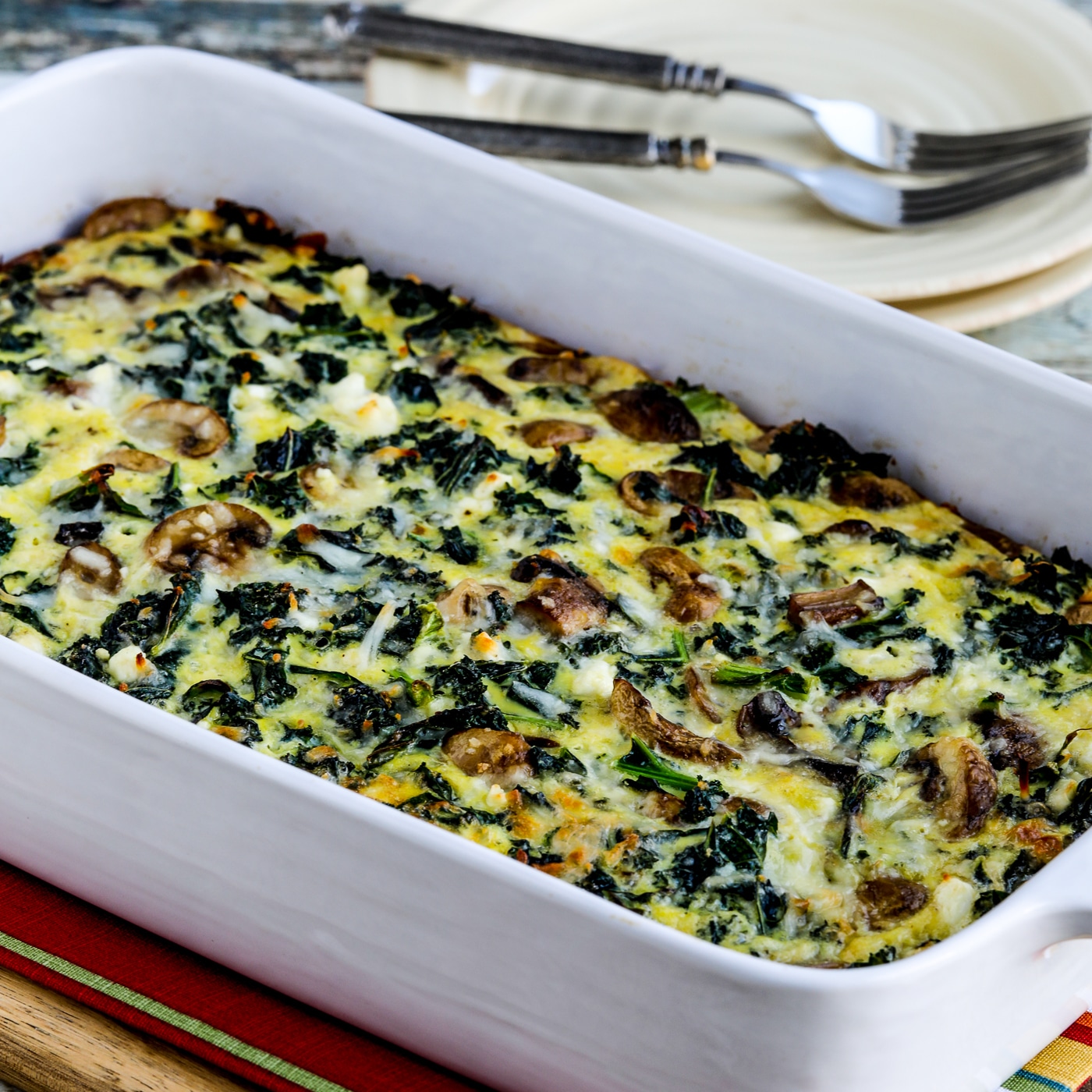 Kale, Mushroom, and Cheese Breakfast Casserole Kalyn's Kitchen