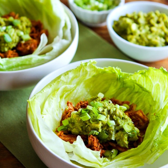 650 thumbnail image for Slow Cooker Low-Sugar Barbecued Chicken Lettuce Cups