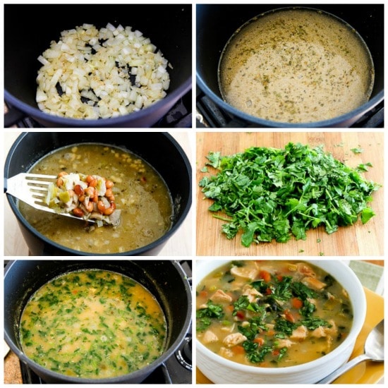 Chicken and Pinto Bean Soup with Lime and Cilantro found on KalynsKitchen.com