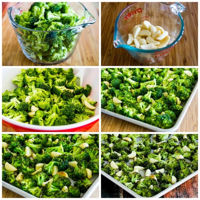Roasted Broccoli with Garlic process photos collage