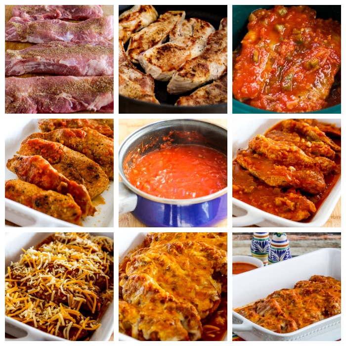 Slow Cooker Salsa Pork Chops process shots collage