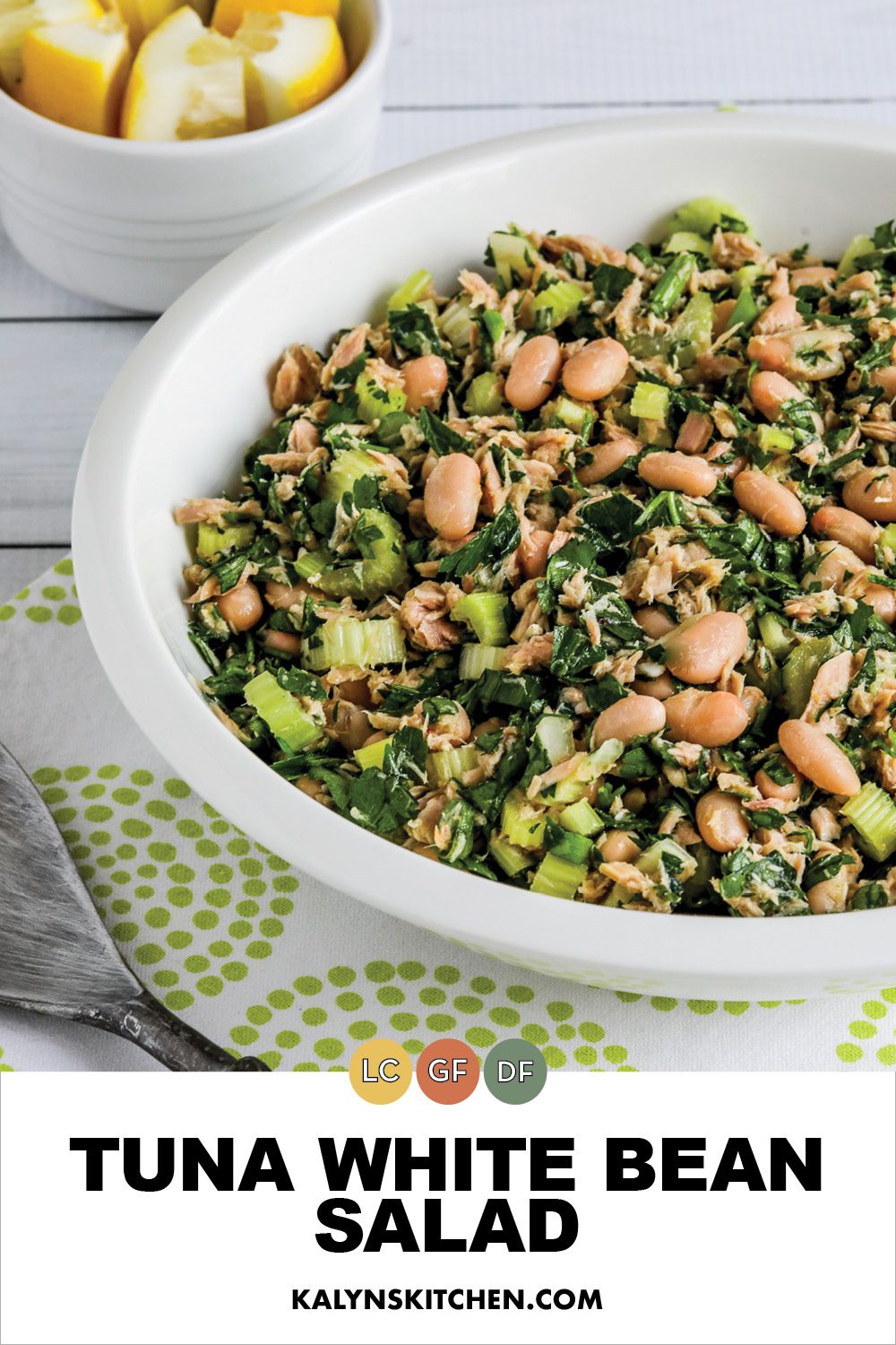 Pinterest image for Tuna White Bean Salad