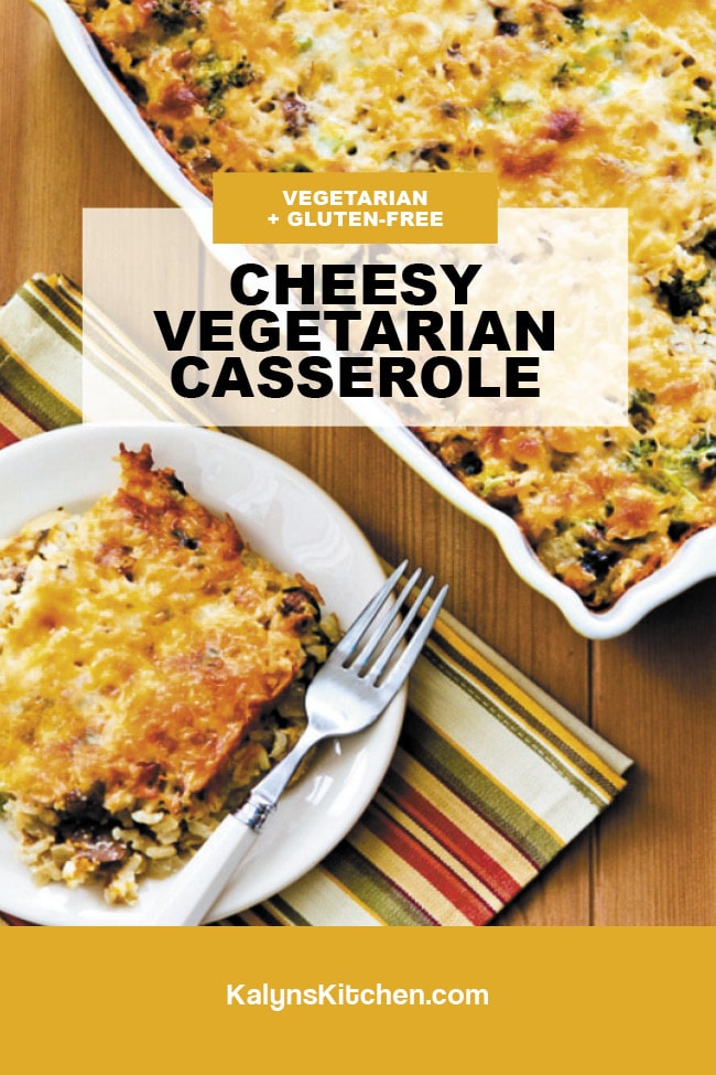 Pinterest image of Cheesy Vegetarian Casserole