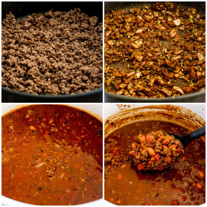 Easy Taco Soup process shots collage