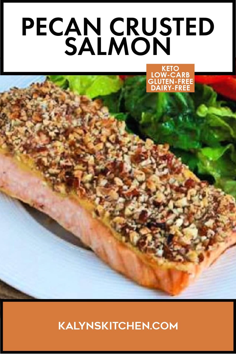Pinterest image of Pecan Crusted Salmon