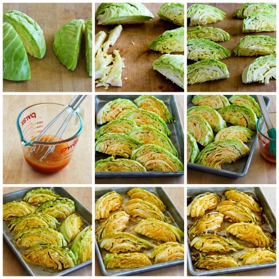 Low-Carb Roasted Cabbage with Lime and Sriracha found on KalynsKitchen.com
