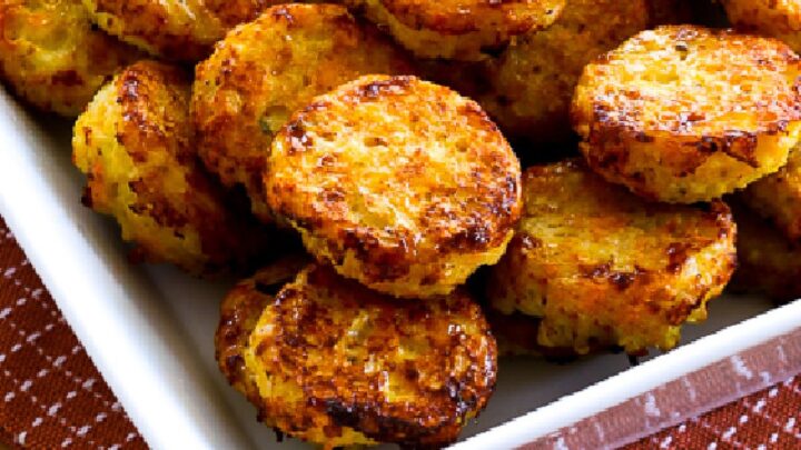 Nutritious plate of low carb cheesy cauliflower tots