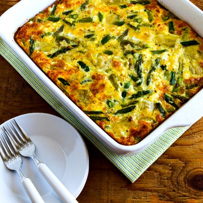 Breakfast Casserole with Asparagus and Artichoke Hearts thumbnail photo