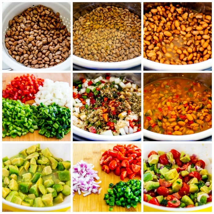 Instant Pot Mexican Beans process shots collage