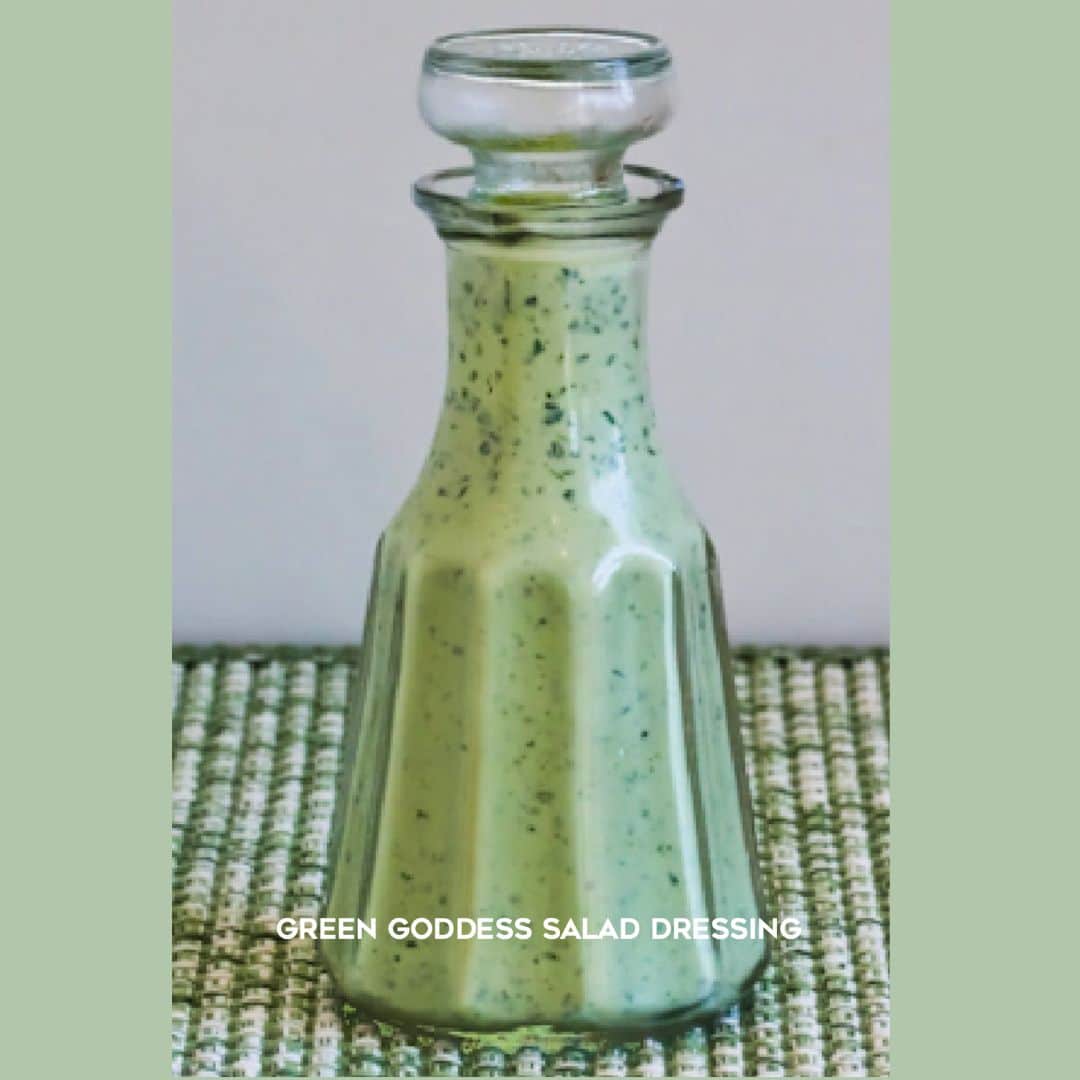 Square image for Green Goddess Salad Dressing with text overlay