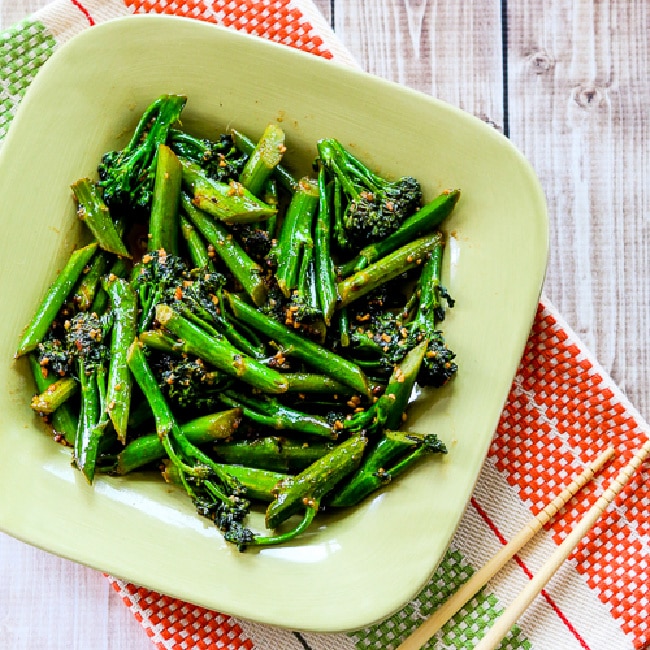 Stir-Fried Broccolini square image on serving plate