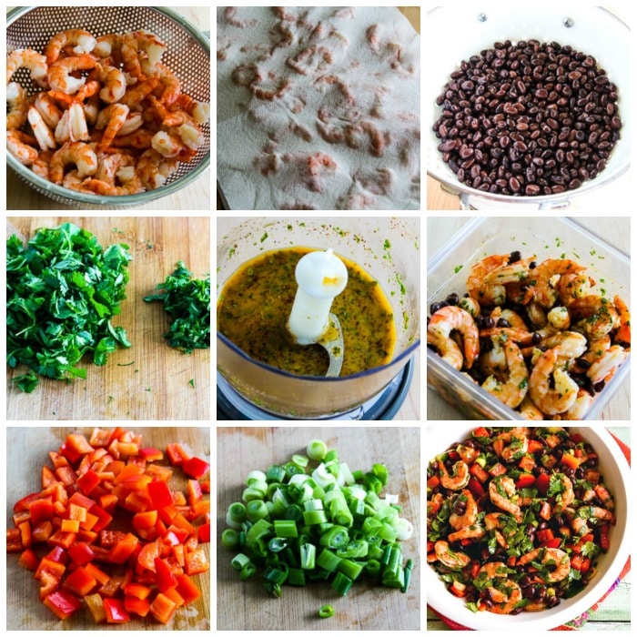 Shrimp and Black Bean Salad process shots collage