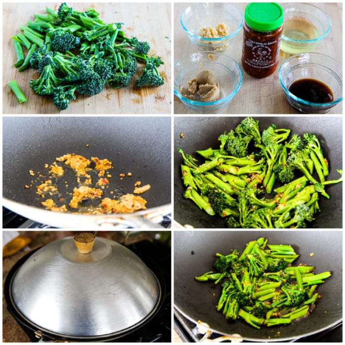 Stir-Fried Broccolini process shots collage