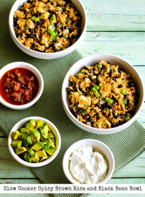Slow Cooker Spicy Brown Rice and Black Bean Bowl Kalyn's Kitchen
