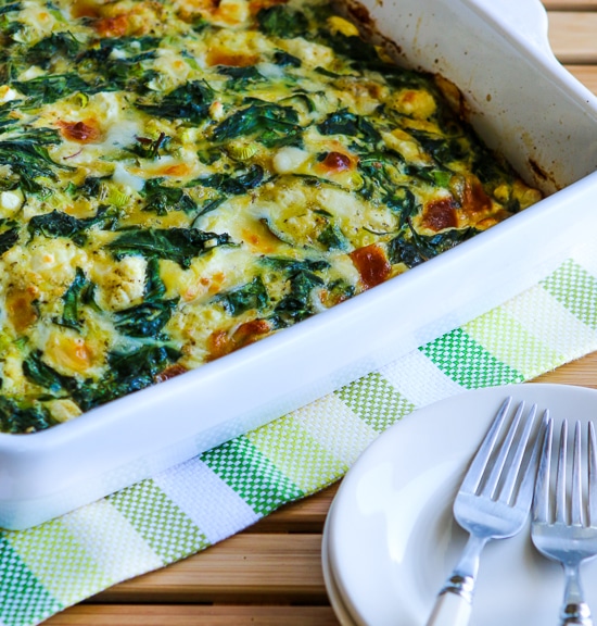 Low-Carb Power Greens Breakfast Casserole with Feta and Mozzarella thumbnail photo