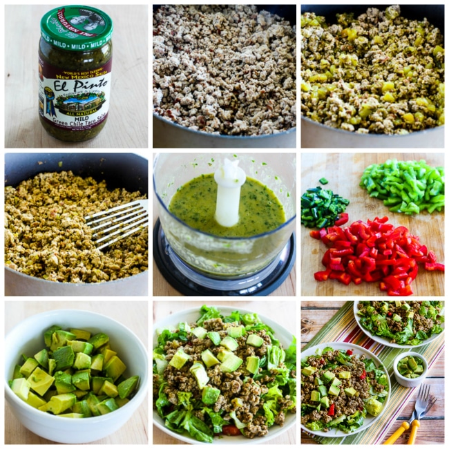 Green Chile Turkey Taco Salad collage photo