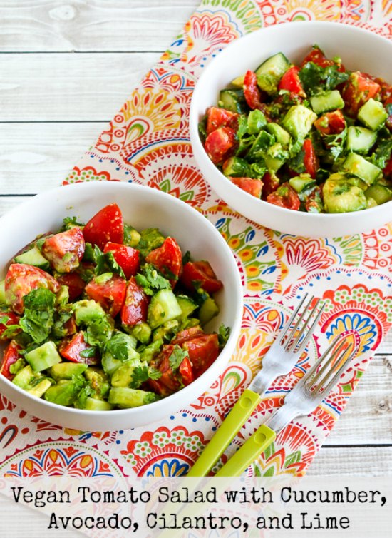 Vegan Tomato Salad With Cucumber And Avocado Kalyn S Kitchen