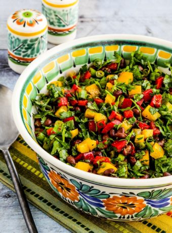 Black Bean and Pepper Salad finished salad in serving bowl