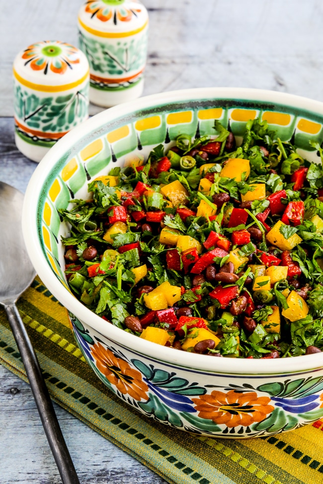 Black Bean and Pepper Salad finished salad in serving bowl