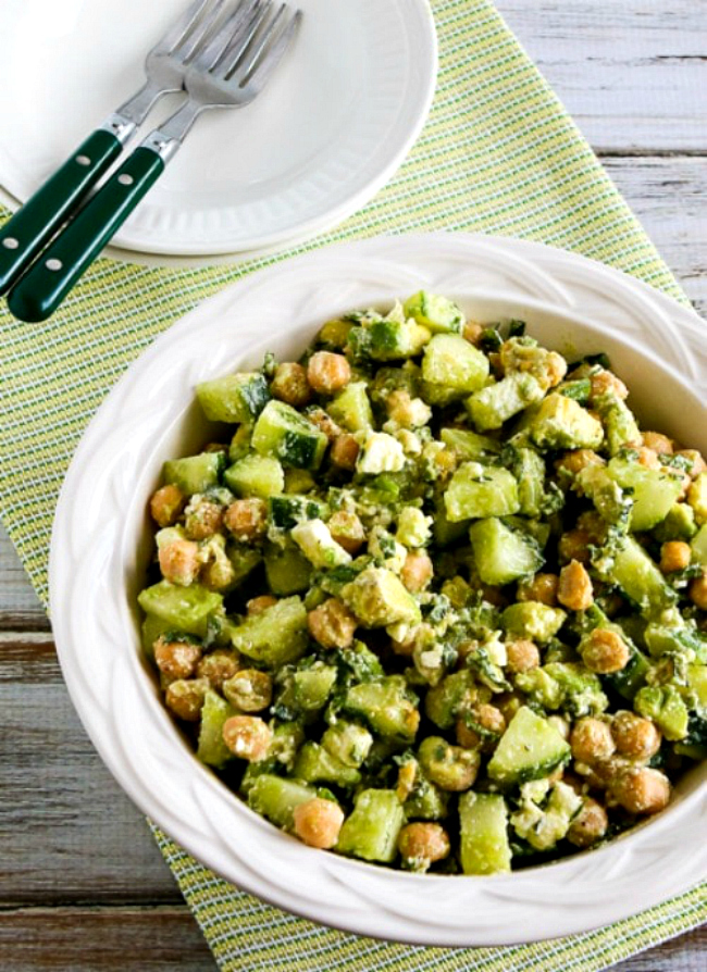 Cucumber Avocado Salad with Chickpeas and Feta Kalyn's Kitchen