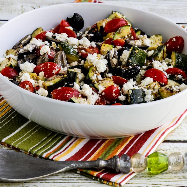 Grilled Zucchini Greek Salad