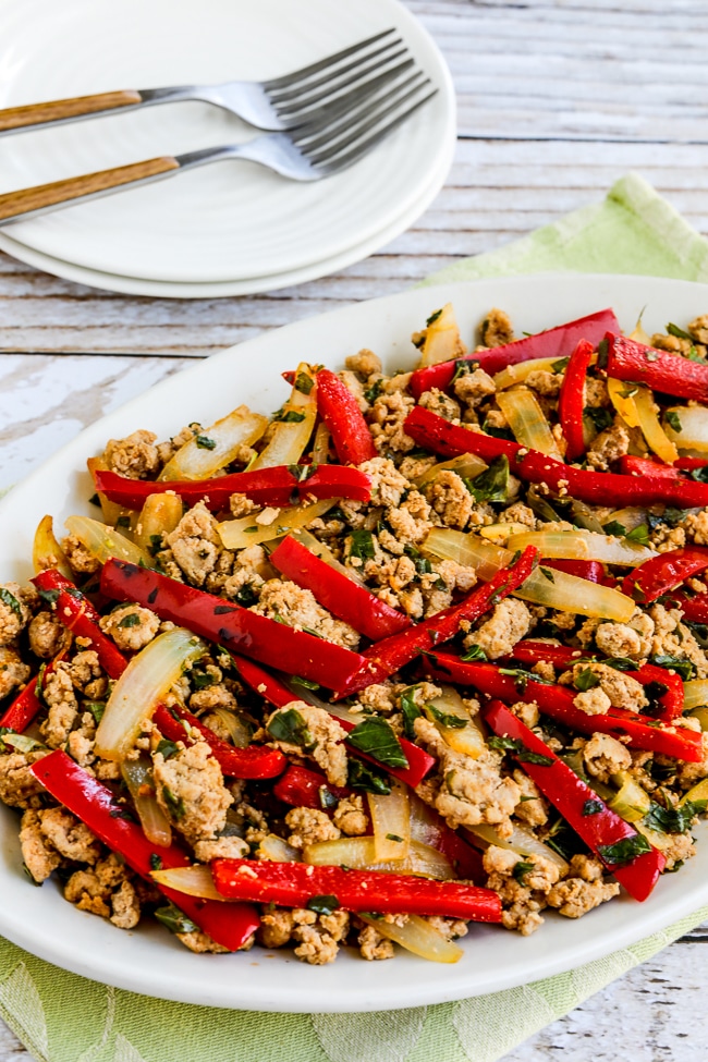 Thai-Inspired Ground Turkey Stir-Fry finished dish on serving plate