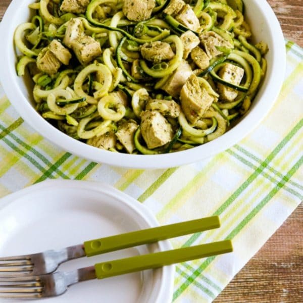 Zucchini Noodle Salad with Pesto and Chicken Kalyn's Kitchen