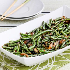 Garlicky Green Beans Stir Fry thumbnail image of green beans in serving dish
