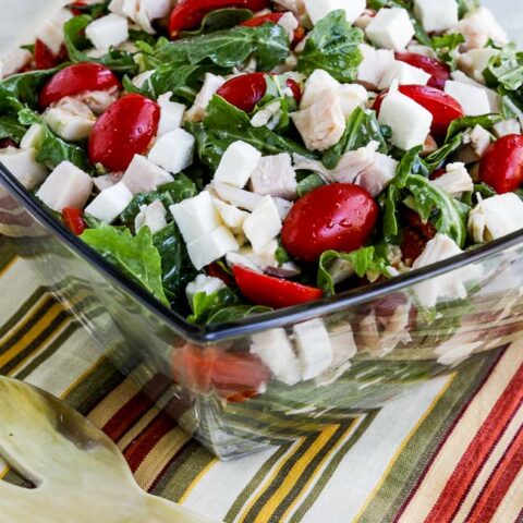 Baby Arugula Chopped Salad with Chicken, Fresh Mozzarella, and Tomatoes from KalynsKitchen.com