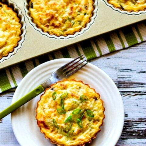 Close-up photo for Crustless Breakfast Tarts with Mushrooms and Goat Cheese