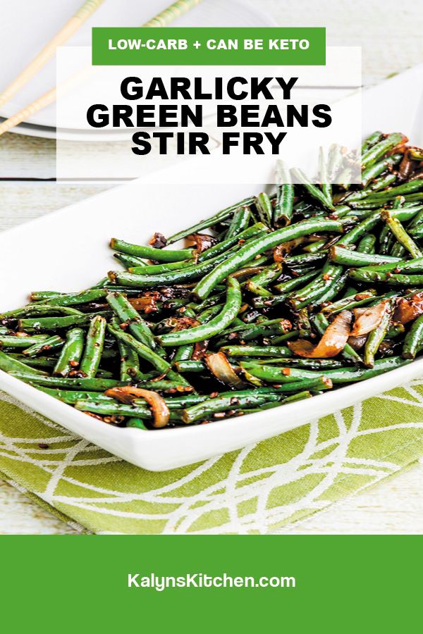 Garlicky Green Beans Stir Fry Pinterest image