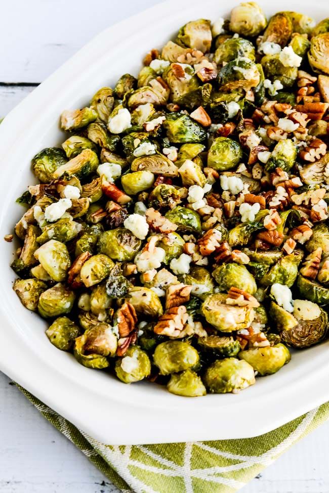 Roasted Brussels Sprouts with Pecans and Gorgonzola