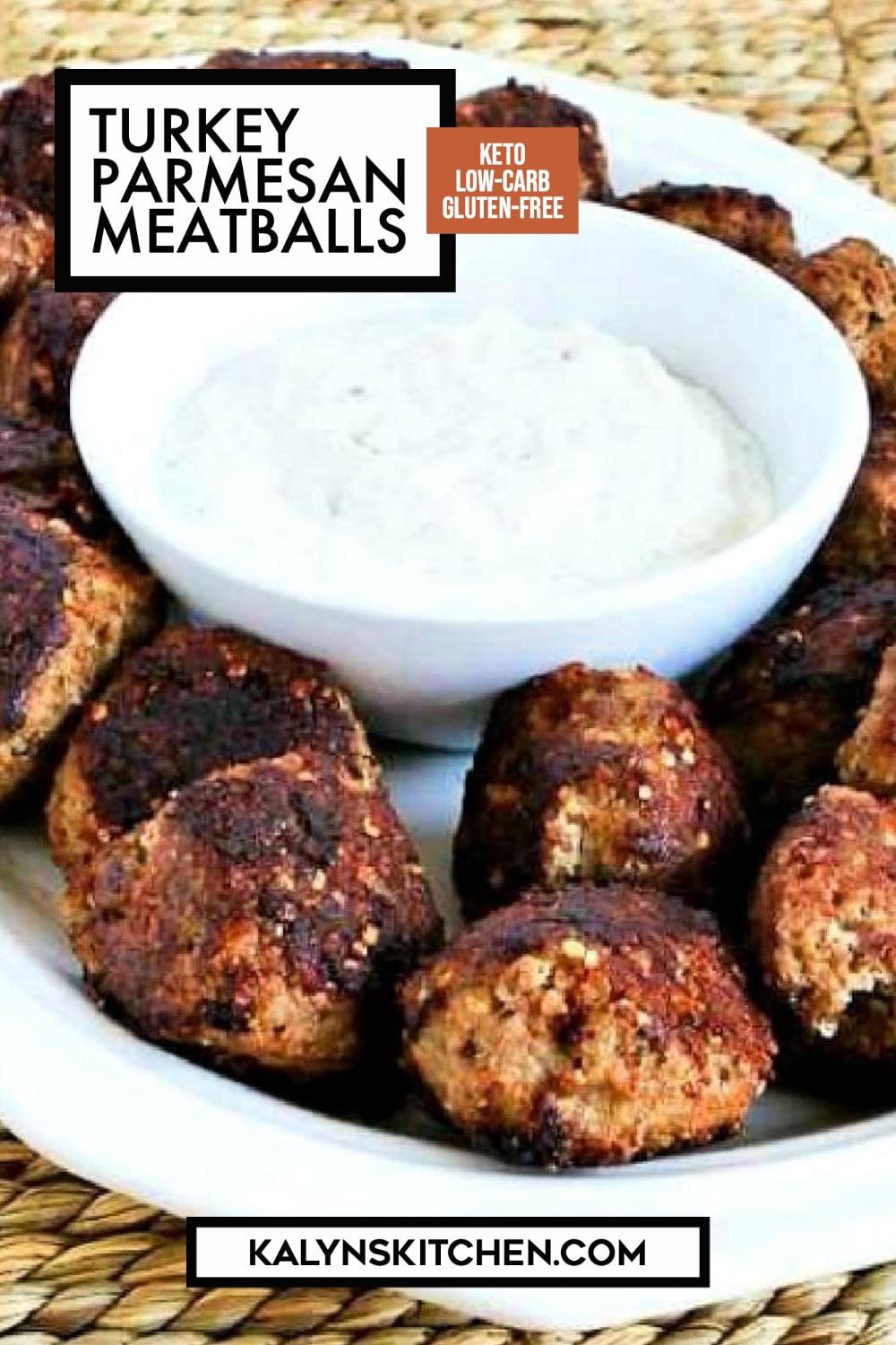 Pinterest image of Turkey Parmesan Meatballs