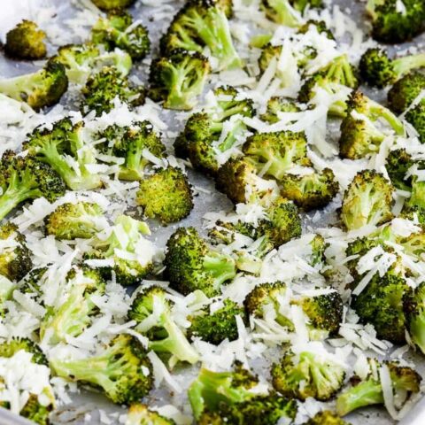 Roasted Broccoli Recipe with Lemon and Pecorino-Romano Cheese found on KalynsKitchen.com