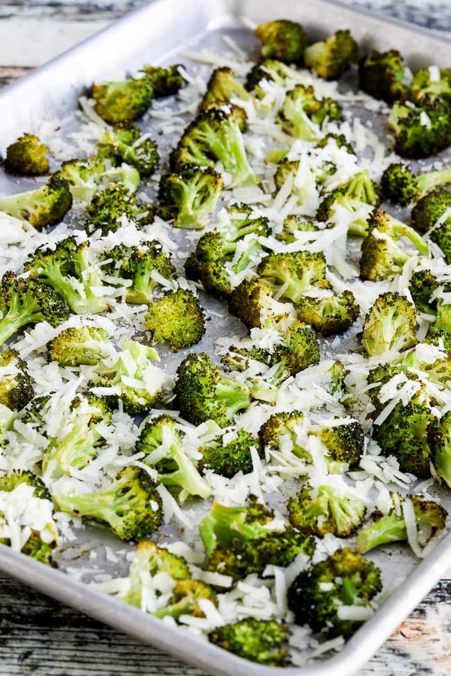 Roasted Broccoli Recipe with Lemon and Pecorino-Romano Cheese found on KalynsKitchen.com