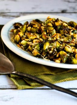 Roasted Brussels Sprouts with Balsamic, Parmesan, and Pine Nuts