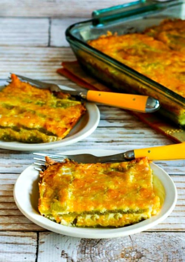 Low-Carb Vegetarian Chile Rellenos Bake found on KalynsKitchen.com
