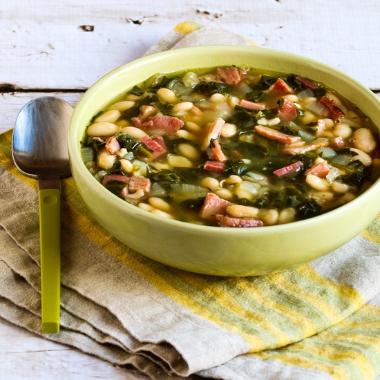 Slow Cooker Bean Soup with Ham, Spinach, and Thyme square thumbnail photo