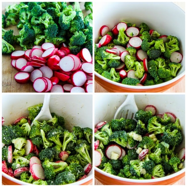 Easy Broccoli and Radish Low-Carb Salad with Gorgonzola found on KalynsKitchen.com.