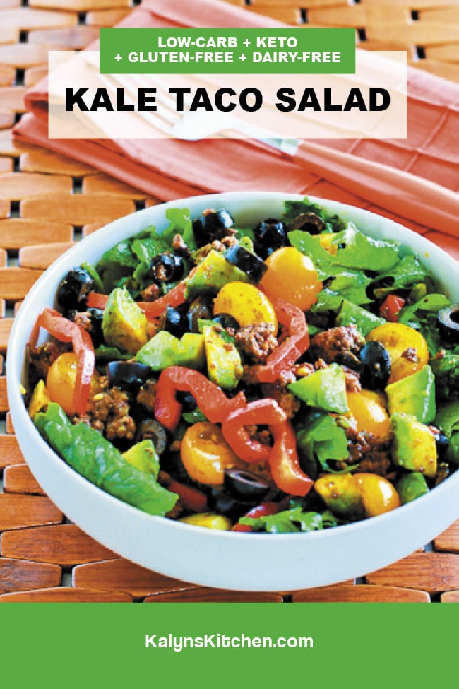 Pinterest image of Kale Taco Salad