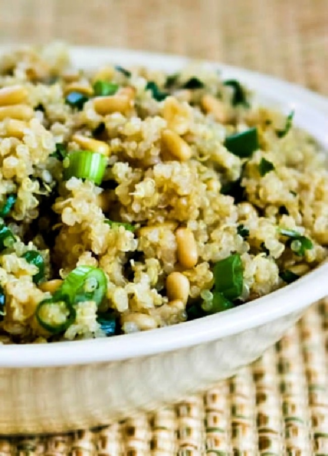 Quinoa Side Dish shown in serving bowl.