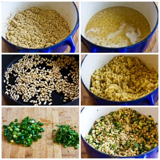 Quinoa Side Dish with Pine Nuts, Green Onions, and Cilantro