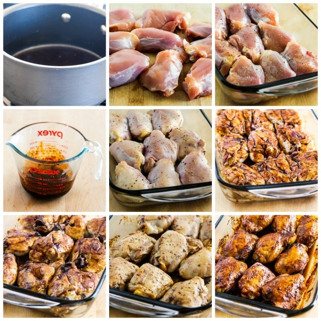 Sweet and Spicy Baked Sriracha Chicken process shots collage